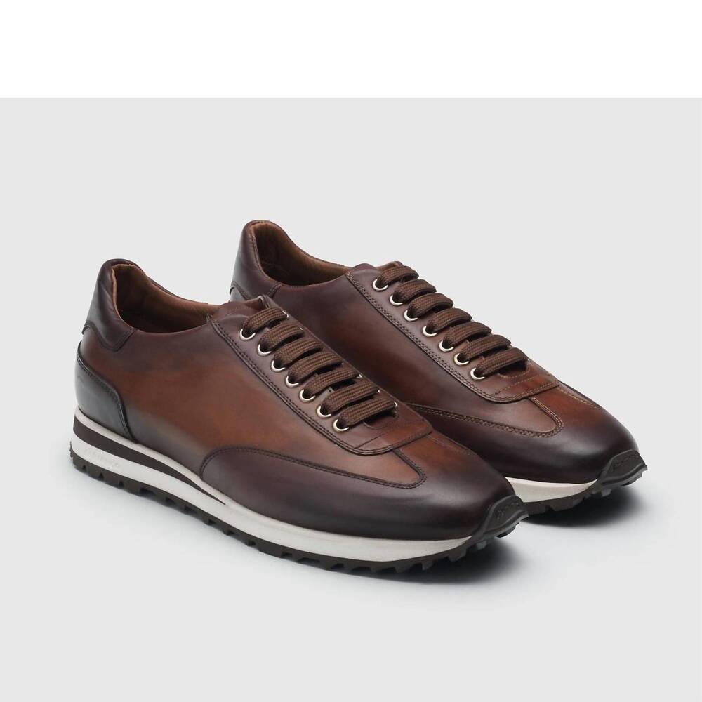 NEW SCARPE DI BIANCO men's sb307 calf reverse sombrero sneaker in brown